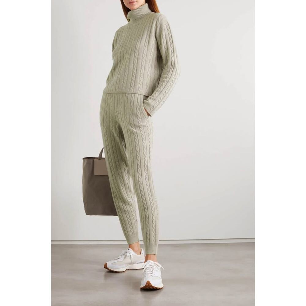 ATM Women’s Cable Knit Cahsmere Wool Cozy Versatile Joggers Sz M - Picture 1 of 8
